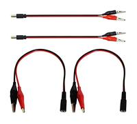 GTIWUNG 4 Pezzi DC Clip a Coccodrillo, 5,5 mm x 2,1 mm 12V CC a Doppia Clip a Coccodrillo Cavo di Alimentazione per Telecamera di Sicurezza CCTV (2 x DC maschio +2 x DC femmina)