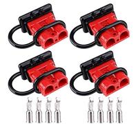GTIWUNG 4PCS Connettori di Alimentazione 50A 600V, Connettore di Batteria, Batteria a Connessione Rapida 50A Cavo di Cablaggio per Auto, Rimorchio, Winch Trailer Verricello, Rosso