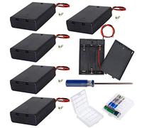 GTIWUNG 6 pezzi 3 AA 4.5V Custodia per Batterie Custodia per batterie in plastica con interruttore ON/OFF e alloggiamento in plastica dura, 2 pezzi plastica batteria Storage Case