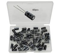 GTIWUNG 60 Pezzi 220uF Condensatori Elettrolitici Radiali Kit, Condensatore Elettrolitico 6.3x12mm, Electrolytic Capacitor 220µF 16V, Alluminio Condensatori Elettrolitici 16Volt