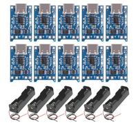 GTIWUNG 6Pcs Porta Batterie 18650, 3.7V 18650 Custodia per Batterie in Plastica con 1 slot, 18650 Battery Clip Holder Case + 10Pcs Type-C USB 5V 1A 18650 Lithium Battery Charger Module