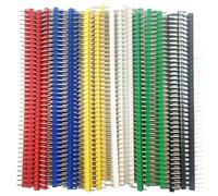 GTIWUNG 72 Pezzi 2.54mm Pin Header PCB Board Single Row, 40Pin Connettore Maschio Header a Fila Singola per Arduino Prototype Shield, 6 Colori