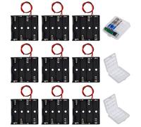 GTIWUNG 9 Pezzi AA Portabatterie 4 Posti 6V aa Battery Holder Batteries Case con Cavi, Porta Pile 4aa, Titolare Caso Batteria, 3 Pezzi Custodia Batteria in Plastica Trasparente