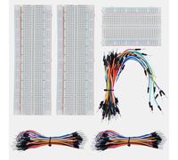 GTIWUNG Basetta Piastra Sperimentale Breadboard Kit, 3 Pezzi 400 & 830 Punti Mini Bread Board + 195 Pezzi Cavetti Jumper Filo Wire Cavi arduino Multicolore