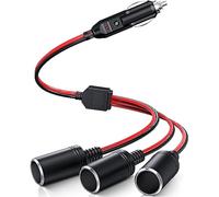 GTIWUNG Presa Accendisigari Auto 12V, Cavo di Prolunga per Presa Accendisigari, Auto Accendisigari 3-Way Splitter, Presa Accendisigari 1 a 3, da Maschio a Femmina, Adattatore con Indicatore LED