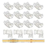 GTIWUNG Set di Connettori per Strisce LED COB 12V 24V per Il Collegamento di Fili 8mm di Larghezza 2Pin,12Pcs Connettori Diritti Trasparenti,4Pcs Connettori Angolo a Forma di L,Senza Saldatura
