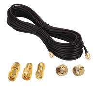 GTIWUNG Wifi Cavo di Prolunga, Antenna Extension Cable SMA 10m 32,8 Piedi, RF Coassiale Maschio a Femmina RG174 10 Metri, SMA Male to Female Connector + 3 Pezzi RF Coax Adapter Kit