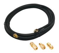 GTIWUNG Wifi Cavo di Prolunga, Antenna Extension Cable SMA 3m 9,84 Piedi, RF Coassiale Maschio a Femmina RG58 3 Metri Male to Female Connector + 3 Pezzi RF Coax SMA Adapter Kit