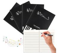 GTJEOI Blank Sheet Music Notebook, Quaderno Pentagrammato di Musica, 12 Stave Staff Paper, 16 Pages, Extra Wide Staff Paper, Notebook For Musicians/Students