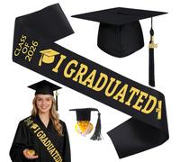 GTJEOI Cappello Laurea Unisex, Cerimonia di Laurea Hat, Set Laurea Unisex Cappello e Fascia, Cappello Laurea 2026 Ciondolo, Bachelor, Master Diploma, Doctor, Regolabile per Cerimonie di Laurea