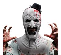GTJEOI Maschera da Terrifier, Art The Clown Maschera per Adulti, Maschera Clown Horror in Lattice, Terririer Killer Clown Maschera, Horror Accessorio per Cosplay di Halloween Carnevale (Bianco B)