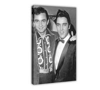 GTJKSX Poster su tela con Elvis Presley e Johnny Cash, decorazione artistica da parete per soggiorno, camera da letto, 20 x 30 cm