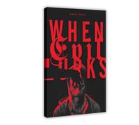 GTJKSX Poster su tela "When Evil Lurks", decorazione per camera da letto, ufficio, stanza, regalo, 30 x 45 cm