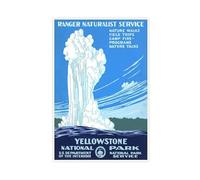 GTJKSX Yellowstone National Park, Ranger Naturalist Service Poster su tela, decorazione per camera da letto, ufficio, camera da letto, regalo, 40 x 60 cm