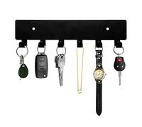 GTK Portachiavi da parete, ganci con 6 ganci, portachiavi da parete per corridoio, autoadesivo, colore: nero
