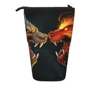 GTKSYNVE Astuccio portamatite telescopico chic cool con due draghi ruggenti che combattono, grazioso astuccio per cosmetici con cerniera, per Natale, vacanze, Capodanno, ufficio