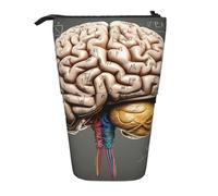 GTKSYNVE Astuccio portamatite telescopico con cervello umano, grazioso astuccio per trucchi e cosmetici, con cerniera, per Natale, vacanze, Capodanno, ufficio