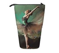 GTKSYNVE Astuccio portamatite telescopico con disegno di ballerina, grazioso astuccio per trucchi e cosmetici, con cerniera, per Natale, vacanze, Capodanno, ufficio