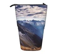 GTKSYNVE Astuccio portamatite telescopico con panorama delle Alpi, grazioso astuccio per trucchi e cosmetici, con cerniera, per Natale, vacanze, Capodanno, ufficio
