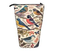 GTKSYNVE Astuccio portamatite telescopico con uccellini nel mio giardino, grazioso astuccio per cosmetici con cerniera, per Natale, vacanze, Capodanno, ufficio