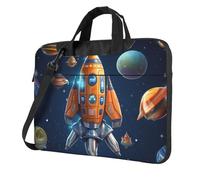 GTKSYNVE Cartone animato astronave razzo Laptop Bag 14 pollici Cartella di affari per gli uomini donne borsa a tracolla resistente all'acqua del computer portatile