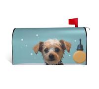 GTKSYNVE Copertura magnetica per cassetta delle lettere con cane divertente nella vasca da bagno, dimensioni standard, 53,3 x 45,7 cm, copertura decorativa impermeabile per cassetta delle lettere
