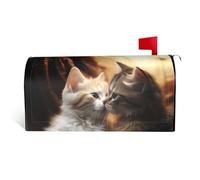GTKSYNVE Copertura magnetica per cassetta postale con bacio di gatto, dimensioni standard, 64,8 x 53,3 cm, decorativa, impermeabile, copertura per cassetta postale personalizzata, per giardino