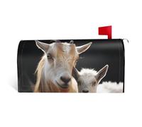 GTKSYNVE Copertura magnetica per cassetta postale con capra carina e madre, dimensioni standard, 53,3 x 45,7 cm, decorativa, impermeabile, copertura per cassetta postale personalizzata per decorazioni