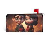 GTKSYNVE Copertura magnetica per cassetta postale con coppia carina, dimensioni standard, 64,8 x 53,3 cm, decorativa, impermeabile, copertura per cassetta postale personalizzata, per decorazioni da