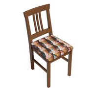 GTKSYNVE Copertura per sgabello da bar anni '50 con coni gelato, 6 pezzi, impermeabile, quadrata, altamente elastica, antiscivolo, lavabile, morbida copertura per sedia da bar