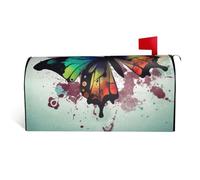 GTKSYNVE Coperture artistiche per cassette postali a forma di farfalla, magnetiche, dimensioni standard, 53,3 x 45,7 cm, decorative impermeabili, copertura per cassetta delle lettere personalizzate