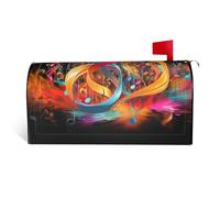 GTKSYNVE Coperture magnetiche colorate per cassette postali con note musicali, dimensioni standard, 53,3 x 45,7 cm, decorative impermeabili, copertura per cassetta delle lettere personalizzate, per