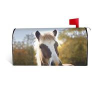 GTKSYNVE Coperture magnetiche per cassette postali a forma di cavallo con pony, dimensioni standard, 64,8 x 53,3 cm, decorative, impermeabili, copertura per cassetta delle lettere personalizzate, per
