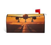 GTKSYNVE Coperture magnetiche per cassette postali con aereo al tramonto, dimensioni standard, 53,3 x 45,7 cm, decorative, impermeabili, copertura per cassetta delle lettere personalizzate, per