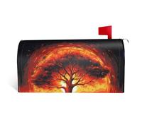 GTKSYNVE Coperture magnetiche per cassette postali con albero della vita in fiamme, dimensioni standard, 64,8 x 53,3 cm, decorative, impermeabili, copertura per cassetta postale personalizzata, per