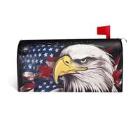 GTKSYNVE Coperture magnetiche per cassette postali con bandiera americana e aquila calva, dimensioni standard, 53,3 x 45,7 cm, decorative, impermeabili, copertura per cassetta postale personalizzata