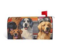 GTKSYNVE Coperture magnetiche per cassette postali con cani Giorni d'estate, dimensioni standard, 53,3 x 45,7 cm, decorative, impermeabili, copertura per cassetta postale personalizzata, per