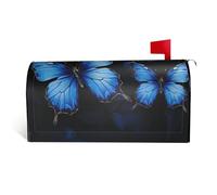 GTKSYNVE Coperture magnetiche per cassette postali con farfalle blu scuro, dimensioni standard, 64,8 x 53,3 cm, decorative per cassetta delle lettere, copertura impermeabile per cassetta postale