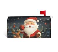 GTKSYNVE Coperture magnetiche per cassette postali di Babbo Natale, dimensioni standard, 53,3 x 45,7 cm, decorative, impermeabili, copertura per cassetta delle lettere personalizzate, per decorazioni