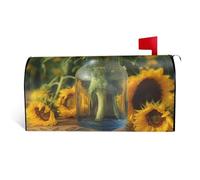 GTKSYNVE Coperture magnetiche per cassette postali per bottiglie di girasoli di dimensioni standard 64,8 x 53,3 cm decorative per cassette postali impermeabili copertura per cassetta delle lettere