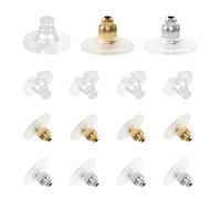 GTNCE 200 Pezzi Ferma Orecchini, Chiusure Orecchini Universale, Tappi Orecchini Trasparenti, Cuscinetti di Sicurezza per Orecchini, Supporti per Orecchini (oro, argento, trasparente)