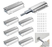 GTNCE Hettich - Apriporta a pressione per armadio, in lega di alluminio, 8 pezzi, ammortizzatore Softclose Titus, apriporta a pressione, per porte, mobili, cassetti