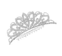 GTORCZDF Fermagli lucidi per capelli da damigella d'onore con diamanti corona ragazze con spilli cristallo principessa fascia per capelli tiara lega fascia per compleanno sposa festa nuziale pettine