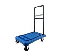 GTOULHH Carrello Portapacchi Trasloco Carrelli A Mano Pieghevoli con Pianale, Carrello A Pianale Push-Pull, Carrello Trasportatore con Rimorchio Bagagli(Blue)