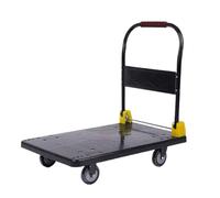 GTOULHH Carrello Portapacchi Trasloco Carrello A Mano in Plastica con Piattaforma Mobile E Maniglia Pieghevole in Metallo for Ufficio E Libreria Bagagli(Black)