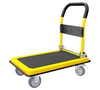 GTOULHH Carrello Portapacchi Trasloco Rolling Flatbed Cart Folding Platform Trolley Heavy Duty HandTransport Truck for Loading Bagagli(Yellow)