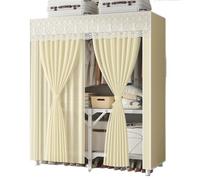 GTOULHH Guardaroba,Capiente Armadio Pieghevole Con Armadi Stabili In Tessuto Non Tessuto For Appendere Gli Abiti Appendiabiti(Yellow,150x45x170cm)