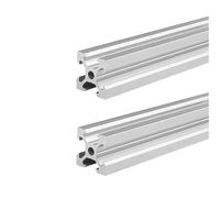 GTPBAO 2 pezzi 2020V Telaio estruso in alluminio con scanalatura a V 20x20mm Profili in alluminio anodizzato nero Cremagliera lineare Binario estruso(Sliver,600mm long)