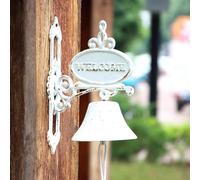GTPBAO Campanella per Porta in Ghisa Campanello per Porta in Ghisa Bianca - Campanello Extra Large 15cm Campanello di Servizio Rustico, Campanelli Antichi da Appendere per Porta D'ingresso