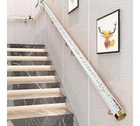 GTPBAO Corrimano Passamano Robusto Corrimano in Acrilico con Staffe in Acciaio Inossidabile Dorato, Montaggio A Parete Asta di Supporto per Scale per Ingresso Cantina(2m/6.6ft)